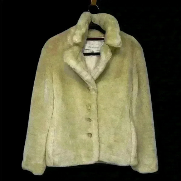 Vintage Liz Claiborne Cream Faux Fur Boho Chic Hippie Coat, size Small - Picture 2 of 9